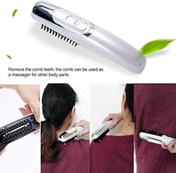 Infrared Laser Hair Growth Massager Comb with LED Light, Vibrating Scalp Brush and Dryer, White